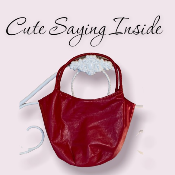 Handbags - Red Purse With a Cute Saying Inside LIKE NEW